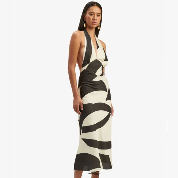 Brand New Bardot Citron Halter Midi Dress - Picture 4 of 10